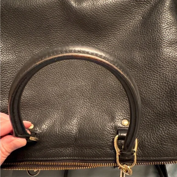 Coach Emma Black Pebbled Leather Satchel Bag - Picture 11 of 11